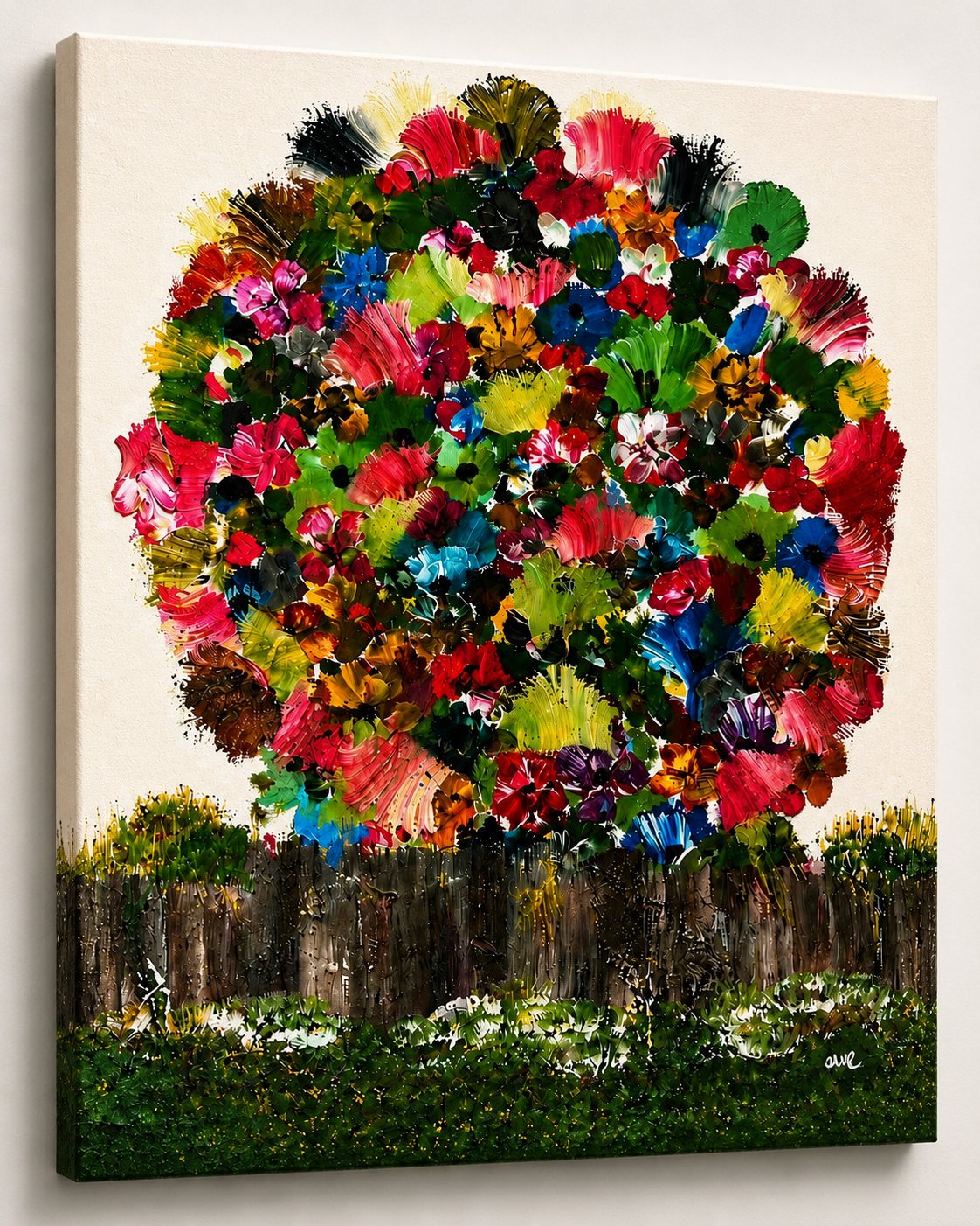 BlossomStorm - Colourful Vibrant Blossom Tree Wall Art Print