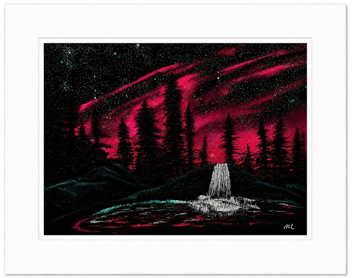 Aurora Rose - Northern Lights Pink Skies - Aurora Borealis Pink and Black Wall Art