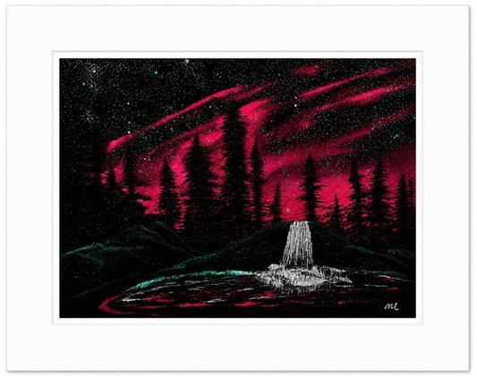 Aurora Rose - Northern Lights Pink Skies - Aurora Borealis Pink and Black Wall Art