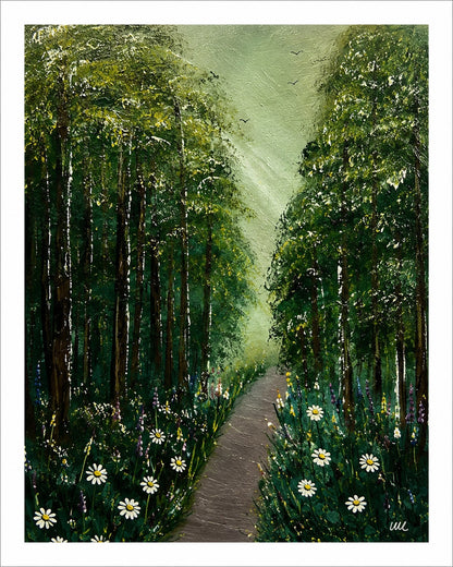 Woodland Escape - Sun bleached Forest Walk - Woodland art decor