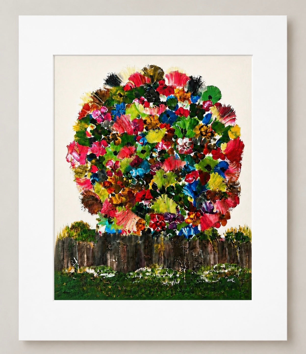 BlossomStorm - Colourful Vibrant Blossom Tree Wall Art Print
