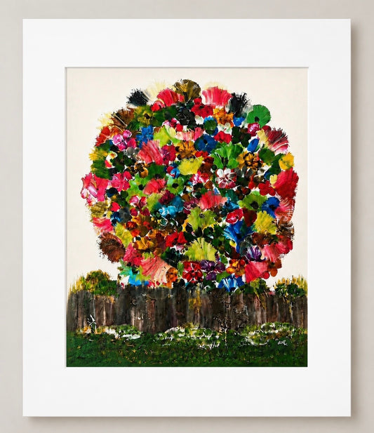 BlossomStorm - Colourful Vibrant Blossom Tree Wall Art Print
