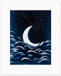 Lunar Tide - Sleeping moon on a tide of clouds - Home decor - wall art