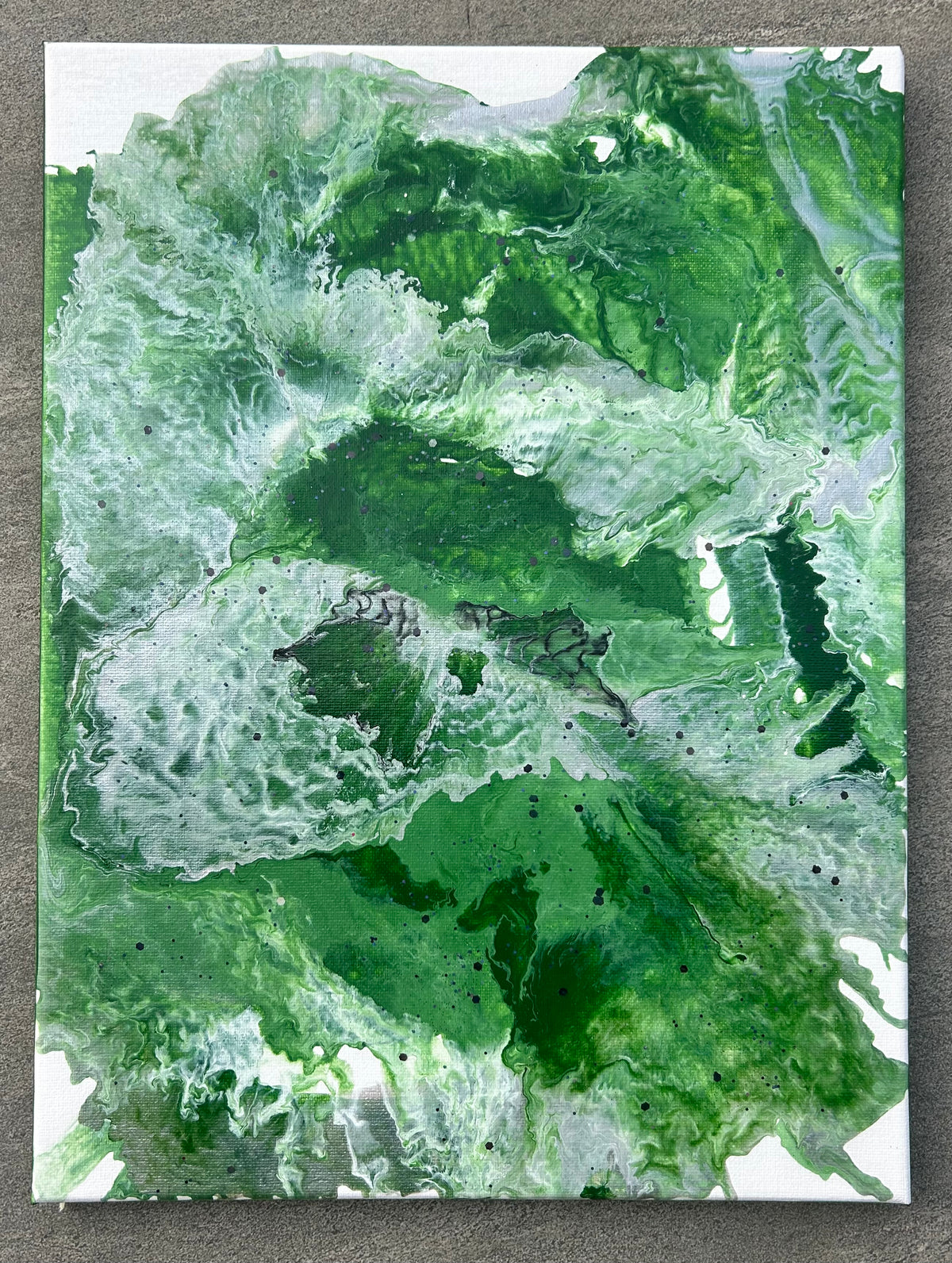 Forest Collection - Set of 3 - Green and White Triptych original paintings - stunning abstract home decor wall art canvases