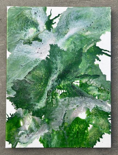 Forest Collection - Set of 3 - Green and White Triptych original paintings - stunning abstract home decor wall art canvases