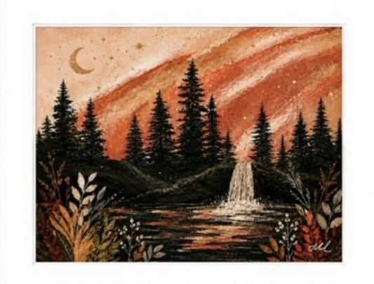 Aurora Falls - Northern Lights Celestrial Sky - Aurora Borealis Boho Style Wall Art