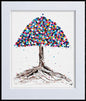 Blooming Umbrella - Vibrant wall art -  Dot painting Lollipop Home decor