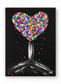 Sweetheart Tree Dot painting Love heart black wall art